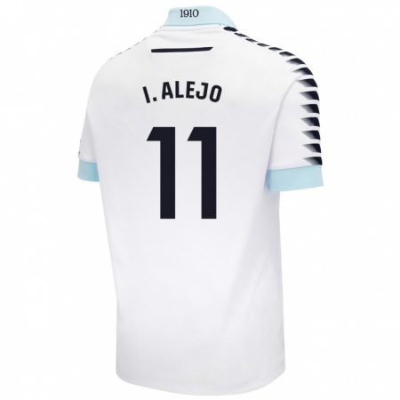 Kandiny Enfant Maillot Iván Alejo #11 Blanc Bleu Tenues Extérieur 2024/25 T-Shirt