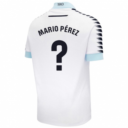 Kandiny Enfant Maillot Mario Pérez #0 Blanc Bleu Tenues Extérieur 2024/25 T-Shirt