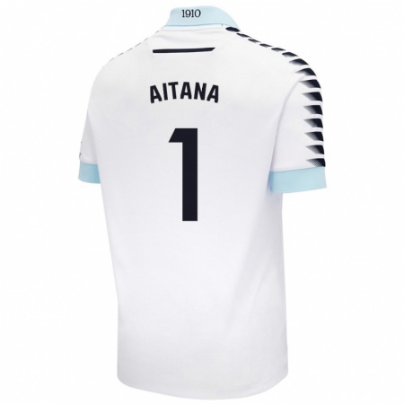 Kandiny Enfant Maillot Aitana #1 Blanc Bleu Tenues Extérieur 2024/25 T-Shirt