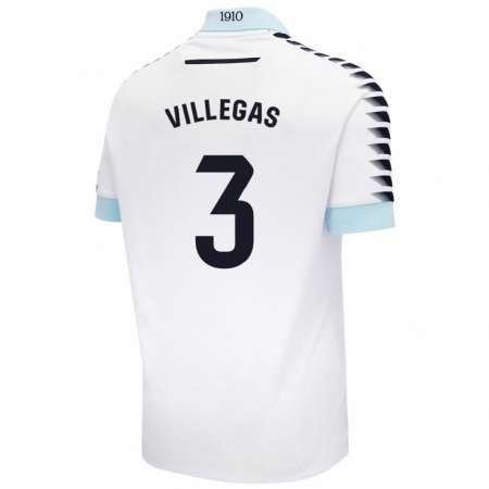 Kandiny Enfant Maillot Virginia Villegas Rico #3 Blanc Bleu Tenues Extérieur 2024/25 T-Shirt