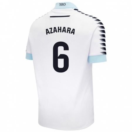 Kandiny Enfant Maillot Azahara #6 Blanc Bleu Tenues Extérieur 2024/25 T-Shirt