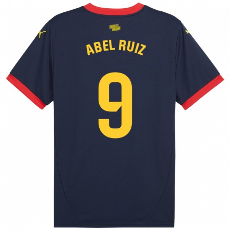 Kandiny Enfant Maillot Abel Ruiz #9 Bleu Marine Rouge Tenues Extérieur 2024/25 T-Shirt