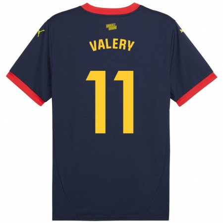 Kandiny Enfant Maillot Valery Fernández #11 Bleu Marine Rouge Tenues Extérieur 2024/25 T-Shirt