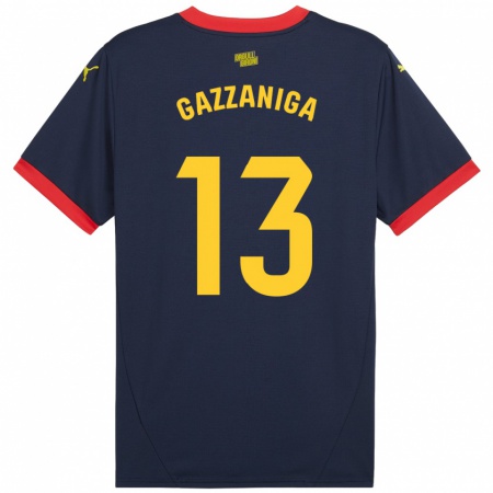 Kandiny Enfant Maillot Paulo Gazzaniga #13 Bleu Marine Rouge Tenues Extérieur 2024/25 T-Shirt