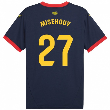 Kandiny Enfant Maillot Gabriel Misehouy #27 Bleu Marine Rouge Tenues Extérieur 2024/25 T-Shirt