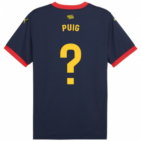 Kandiny Enfant Maillot Sergi Puig #0 Bleu Marine Rouge Tenues Extérieur 2024/25 T-Shirt