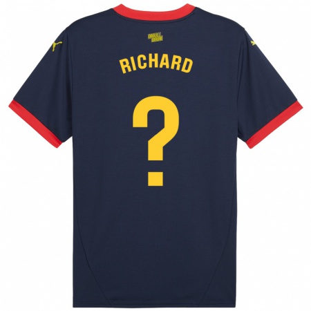 Kandiny Enfant Maillot Richard Martínez #0 Bleu Marine Rouge Tenues Extérieur 2024/25 T-Shirt