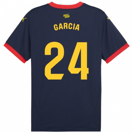 Kandiny Enfant Maillot Borja García #24 Bleu Marine Rouge Tenues Extérieur 2024/25 T-Shirt