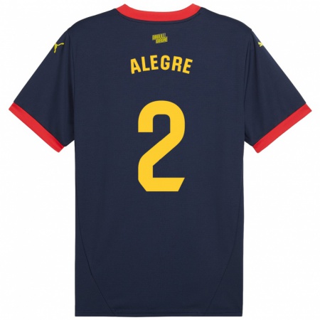 Kandiny Enfant Maillot Marc Alegre #2 Bleu Marine Rouge Tenues Extérieur 2024/25 T-Shirt