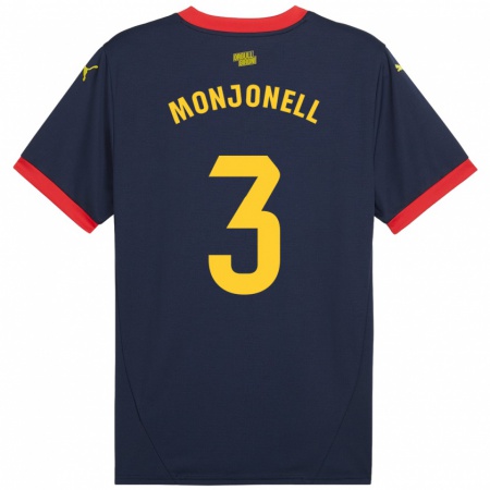 Kandiny Enfant Maillot Eric Monjonell #3 Bleu Marine Rouge Tenues Extérieur 2024/25 T-Shirt