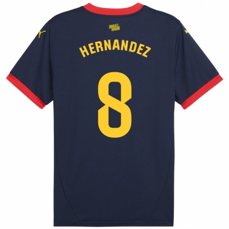 Kandiny Enfant Maillot Sofia Hernández #8 Bleu Marine Rouge Tenues Extérieur 2024/25 T-Shirt