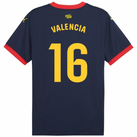 Kandiny Enfant Maillot Carla Valencia #16 Bleu Marine Rouge Tenues Extérieur 2024/25 T-Shirt