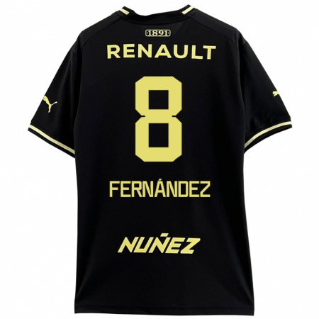 Kandiny Enfant Maillot Leonardo Fernández #8 Noir Jaune Tenues Extérieur 2024/25 T-Shirt