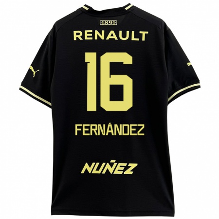 Kandiny Enfant Maillot Adrián Fernández #16 Noir Jaune Tenues Extérieur 2024/25 T-Shirt