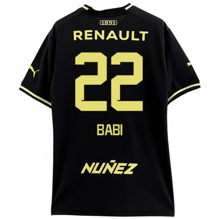 Kandiny Enfant Maillot Matheus Babi #22 Noir Jaune Tenues Extérieur 2024/25 T-Shirt