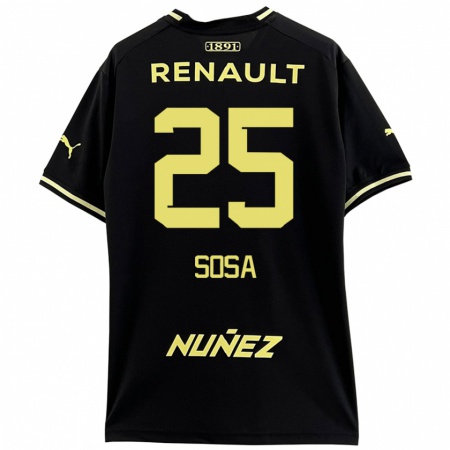 Kandiny Enfant Maillot Ignacio Sosa #25 Noir Jaune Tenues Extérieur 2024/25 T-Shirt