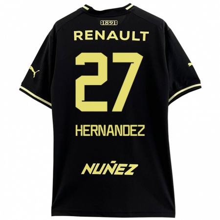 Kandiny Enfant Maillot Lucas Hernández #27 Noir Jaune Tenues Extérieur 2024/25 T-Shirt