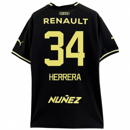 Kandiny Enfant Maillot Nahuel Herrera #34 Noir Jaune Tenues Extérieur 2024/25 T-Shirt