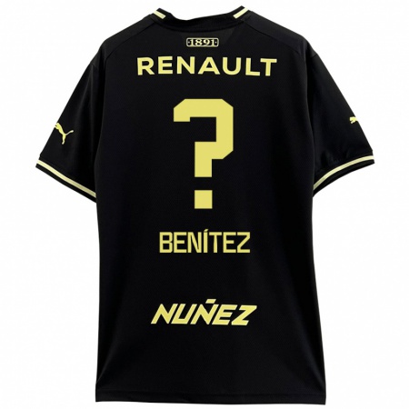 Kandiny Enfant Maillot Santiago Benítez #0 Noir Jaune Tenues Extérieur 2024/25 T-Shirt