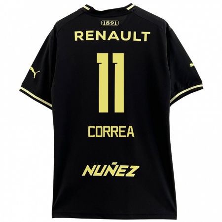 Kandiny Enfant Maillot Franco Correa #11 Noir Jaune Tenues Extérieur 2024/25 T-Shirt