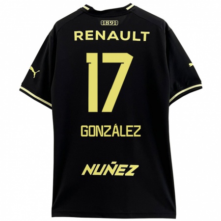 Kandiny Enfant Maillot Luciano González #17 Noir Jaune Tenues Extérieur 2024/25 T-Shirt