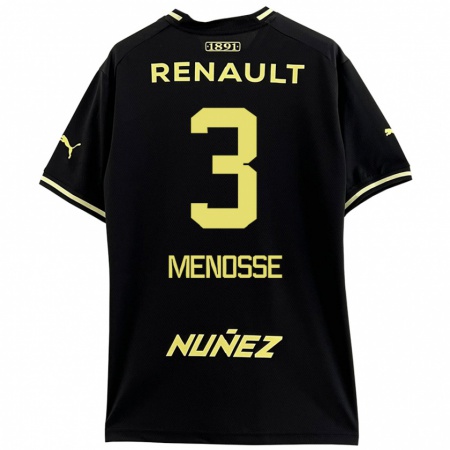 Kandiny Enfant Maillot Hernán Menosse #3 Noir Jaune Tenues Extérieur 2024/25 T-Shirt