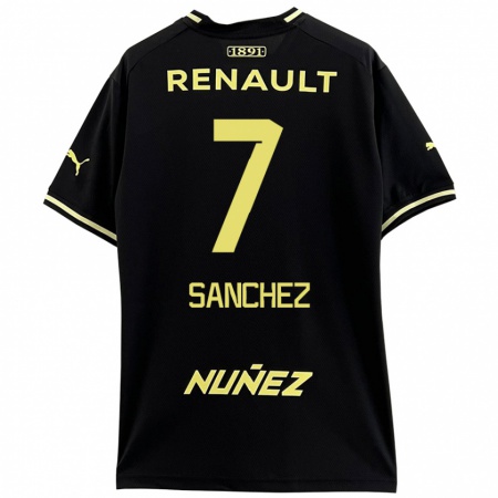 Kandiny Enfant Maillot Carlos Sánchez #7 Noir Jaune Tenues Extérieur 2024/25 T-Shirt