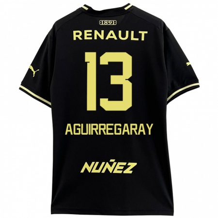 Kandiny Enfant Maillot Matías Aguirregaray #13 Noir Jaune Tenues Extérieur 2024/25 T-Shirt