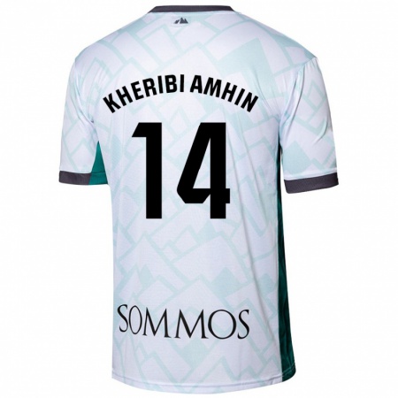 Kandiny Enfant Maillot Nabil Kheribi Amhin #14 Blanc Vert Tenues Extérieur 2024/25 T-Shirt