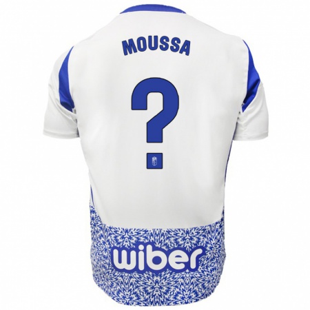 Kandiny Enfant Maillot Ismael Mahamadou Moussa #0 Blanc Bleu Tenues Extérieur 2024/25 T-Shirt