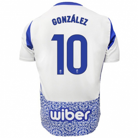 Kandiny Enfant Maillot Mario González #10 Blanc Bleu Tenues Extérieur 2024/25 T-Shirt