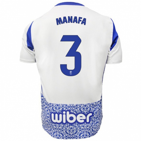 Kandiny Enfant Maillot Wilson Manafá #3 Blanc Bleu Tenues Extérieur 2024/25 T-Shirt