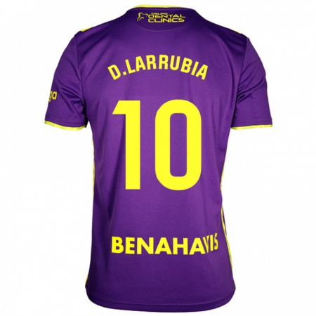 Kandiny Enfant Maillot David Larrubia #10 Violet Jaune Tenues Extérieur 2024/25 T-Shirt