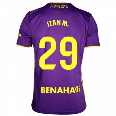 Kandiny Enfant Maillot Izan Merino #29 Violet Jaune Tenues Extérieur 2024/25 T-Shirt