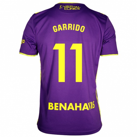 Kandiny Enfant Maillot Rafa Garrido #11 Violet Jaune Tenues Extérieur 2024/25 T-Shirt