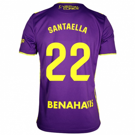 Kandiny Enfant Maillot Miguel Ángel Santaella #22 Violet Jaune Tenues Extérieur 2024/25 T-Shirt