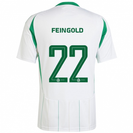 Kandiny Enfant Maillot Ilay Feingold #22 Blanc Vert Tenues Extérieur 2024/25 T-Shirt