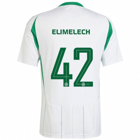 Kandiny Enfant Maillot Roey Elimelech #42 Blanc Vert Tenues Extérieur 2024/25 T-Shirt