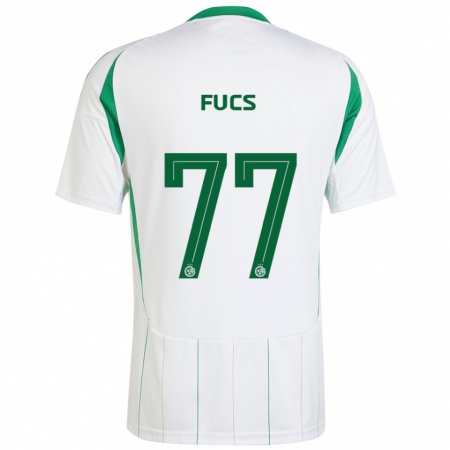 Kandiny Enfant Maillot Roee Fucs #77 Blanc Vert Tenues Extérieur 2024/25 T-Shirt