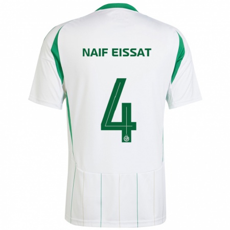 Kandiny Enfant Maillot Lisav Naif Eissat #4 Blanc Vert Tenues Extérieur 2024/25 T-Shirt