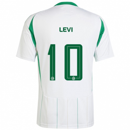 Kandiny Enfant Maillot Yarin Levi #10 Blanc Vert Tenues Extérieur 2024/25 T-Shirt