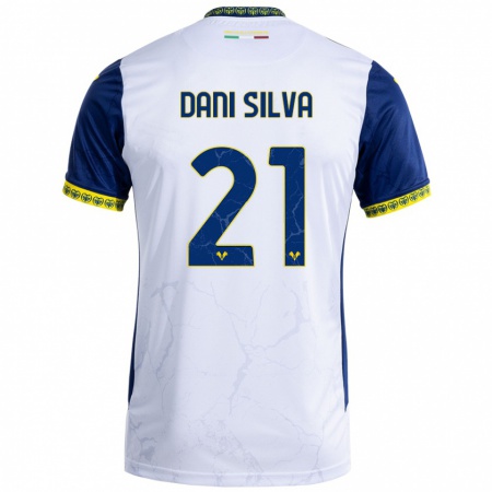 Kandiny Enfant Maillot Dani Silva #21 Blanc Bleu Tenues Extérieur 2024/25 T-Shirt