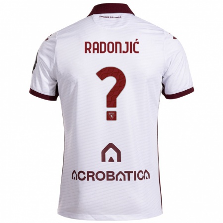 Kandiny Enfant Maillot Nemanja Radonjic #0 Blanc Marron Tenues Extérieur 2024/25 T-Shirt