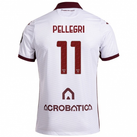 Kandiny Enfant Maillot Pietro Pellegri #11 Blanc Marron Tenues Extérieur 2024/25 T-Shirt