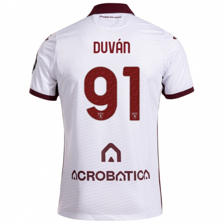 Kandiny Enfant Maillot Duván Zapata #91 Blanc Marron Tenues Extérieur 2024/25 T-Shirt