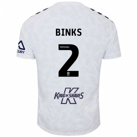 Kandiny Enfant Maillot Luis Binks #2 Blanc Tenues Extérieur 2024/25 T-Shirt