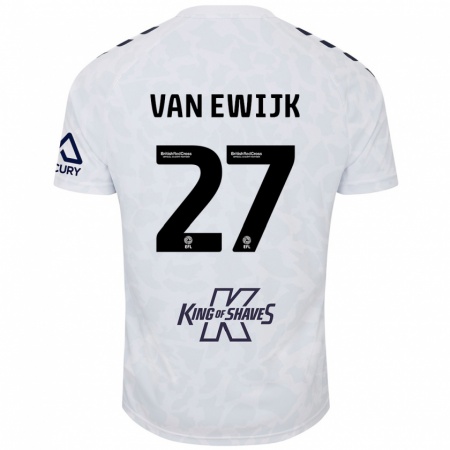 Kandiny Enfant Maillot Milan Van Ewijk #27 Blanc Tenues Extérieur 2024/25 T-Shirt