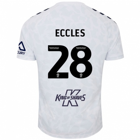 Kandiny Enfant Maillot Josh Eccles #28 Blanc Tenues Extérieur 2024/25 T-Shirt