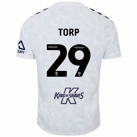 Kandiny Enfant Maillot Victor Torp #29 Blanc Tenues Extérieur 2024/25 T-Shirt