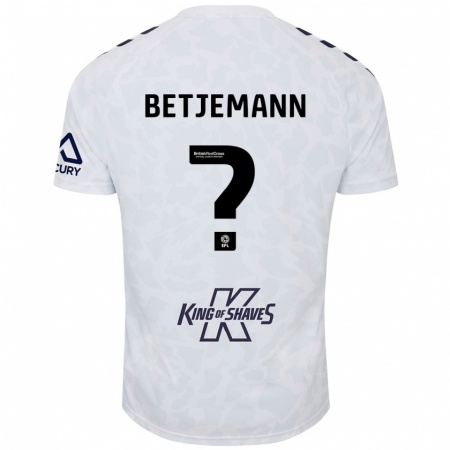 Kandiny Enfant Maillot Elliot Betjemann #0 Blanc Tenues Extérieur 2024/25 T-Shirt